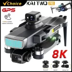 KAI TWO PRO GPS Drone 4K Professional 8K Three Axis Self Stabilization HD Camera 360° Obstacle Avoidance Brushless RC Quadcopter