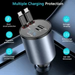 100W Super Fast USB C Car Charger 4 in 1 Car Charger 31.5