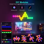 20/12/8/3 Pack Hexagon Lights Wall RGB Panel Smart APP Hexagonal Modular Gaming Light Music Sync Honeycomb Shape Hexagonl Light