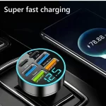 250W USB Car Charger Fast Charging PD QC3.0 USB C Car Phone Charger Type C Adapter for iPhone Samsung Huawei Xiaomi Quick Charge