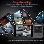 3 Channel Car DVR Three Way Dash Cam Inside Vehicle Camera DVRs Recorder FHD 1080P Video Mini Registrator Dashcam Camcorder