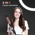 3 in 1 Ceramic Hair Curler Comb Curling Wand Thermal Brush Fast Heating Hot Brush Hair Straightener Double PTC Curling Brush