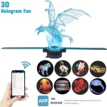 3D Hologram Fan 42CM 3D Holographic Projector Advertising Display Light HD Holographic Projector for Stores Bars Party Xmas