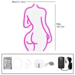 45x25cm sexy female model neon light LED pink girl illuminated logo for background decoration, wall mounted adjustable light