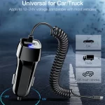 48W Car Charger With Spring Micro USB Type C Cable For iPhone 12 11 XR 8 Cigarette Lighter USB Truck Car Charger For Phone