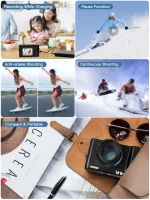 4K Digital Camera for Photography and Video Autofocus Anti-Shake 48MP Compact Vlogging Camera 3” 180° Flip Screen with Flash