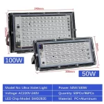 50W 100W LED UV Black Lights Stage Blacklight Ultraviolet Flood Effect Light for Halloween Xmas Dance DJ Disco Party Bar