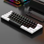 60% wired gaming keyboard, RGB backlight ultra compact mini keyboard, waterproof small compact 61 key keyboard for pc/Mac gamers