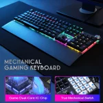 AULA F2088 Mechanical Gaming Keyboard Anti-ghosting 104 blue Switch blue Wired Mixed Backlit Keyborad for Game Laptop PC