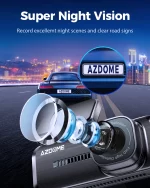 AZDOME M200 Dash Cam English Voice Control 2K Car DVR WiFi Camera for Vehicle Night Vision G-Sensor 24H Parking Monitor