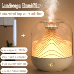 Air Humidifier USB Rechargeable Aroma Diffuser Ultrasonic Cool Mist Maker Fogger Lamp Difusor 2 Speed Adjustment Humidifier