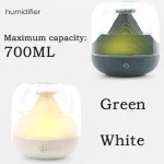 Air Humidifier USB Rechargeable Aroma Diffuser Ultrasonic Cool Mist Maker Fogger Lamp Difusor 2 Speed Adjustment Humidifier