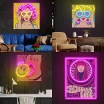 Art Wall Neon Lights Sexy Girl Women Neon Lights for Bedroom Gaming Room Home Birthday Gift Decor Aesthetic Neon Lights LED Sign