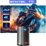 BYINTEK P70 3D 4K Mini Portable Projector DLP Auto Focus Smart Android WiFi LED 1080P Home Theater Video Projectors With Battery