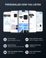 Beatfade S20 PRO Touch Screen ANC Wireless Earphones TWS Noise Cancelling Earbud Bluetoth 5.3 Support APP Long Battery life HiFi