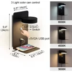 Bedroom Led Wall Lamps with USB Charge Wall Light Indoor Lamp for Living Room Decor Wall Panels with Switch Aisle Modern Sconce