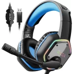 EKSA E1000 Gaming Headphones For PC/PS4/PS5 7.1 Surround RGB Gaming Headset Gamer USB Wired Headphones with Noise Cancelling Mic