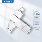 Eaget USB 3.2 OTG Type C Pen Drive 2 in 1 USB Flash Drive 32GB 64GB 128GB 256GB 512GB Customized Metal Pendrive For Macbook PC