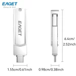 Eaget USB 3.2 OTG Type C Pen Drive 2 in 1 USB Flash Drive 32GB 64GB 128GB 256GB 512GB Customized Metal Pendrive For Macbook PC