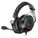 FIFINE Gaming Headpset with Dynamic RGB/MIC/In-line control,Ultra-Soft Memory Foam Ear Pads,for PC PS4 PS5 Xbox Laptops -H3