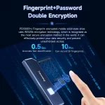 Fanxiang PS1000 Pro 10Gbps Portable Solid State Drive Fingerprint Unlocking External Portable SSD Type-C NVME PSSD Data Backup
