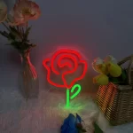 Flower Neon Sign,Rose Neon light,Led Signs for Bedroom,Table light,Mini Desk Lamp,USB Power Night Lights,Home Decor,Mother’s day