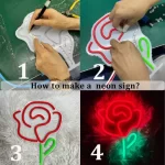 Flower Neon Sign,Rose Neon light,Led Signs for Bedroom,Table light,Mini Desk Lamp,USB Power Night Lights,Home Decor,Mother’s day