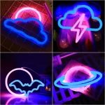 Gamepad Fire Moon Star LED Bright Neon Light Night Sign Modeling Lamp Room Wall Art Decoration Wholesale Xmas Birthday Wedding