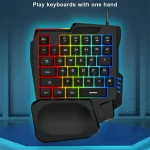 Gaming Keyboard Single Hand Usb Wired 35key Ergonomics One Handedly RGB Backlight Mini Keyboard for Laptop Desktop PC Smartphone