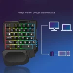 Gaming Keyboard Single Hand Usb Wired 35key Ergonomics One Handedly RGB Backlight Mini Keyboard for Laptop Desktop PC Smartphone