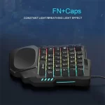 Gaming Keyboard Single Hand Usb Wired 35key Ergonomics One Handedly RGB Backlight Mini Keyboard for Laptop Desktop PC Smartphone