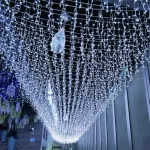 Garland Street Wedding Decoration Garden Christma Decor Outdoor LED 4×0.6m Holiday Light for Patio Fairy String Curtain Light