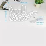 Good Vibes Neon Sign Light, For Wall Decor Good Vibes Only Hand Neon Signs, Bedroom Game Room Light Up LED Wall Sign, Cool Thing