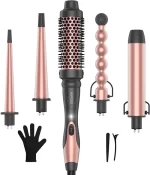 KIPOZI Professional Curling Iron 5-in-1 Hair Tools Instant Heating Electric Curling Iron Hot Air Brush Ceramic Barrels for Woman