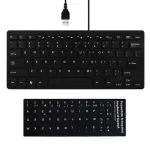 Ultra-Thin Wired Keyboard USB 2.0 Mini Multimedia 78 Keys PC Laptop Gaming Keyboard with Spanish Arabic Russian Hebrew Sticker