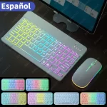 Keyboard For Tablet Android iOS Windows Wireless Mouse Keyboard Bluetooth-compatible Rainbow Backlit Keyboard For iPad Phone