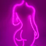 45x25cm sexy female model neon light LED pink girl illuminated logo for background decoration, wall mounted adjustable light