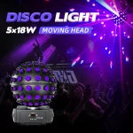 HI Moving Head Disco Ball Light Rotosphere LED Ball Beam RGBWAUV Centerpiece Light Party Rotating Strobe for Nightclub Bar DJ