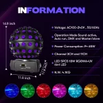 HI Moving Head Disco Ball Light Rotosphere LED Ball Beam RGBWAUV Centerpiece Light Party Rotating Strobe for Nightclub Bar DJ