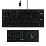 Ultra-Thin Wired Keyboard USB 2.0 Mini Multimedia 78 Keys PC Laptop Gaming Keyboard with Spanish Arabic Russian Hebrew Sticker