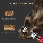 Hot Air Brush Styler 3 In 1 Rotating Electric Hair Straightener Curler Comb Roller One Step Electric Ion Blow Dryer Brush