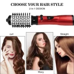 Hot Air Brush Styler 3 In 1 Rotating Electric Hair Straightener Curler Comb Roller One Step Electric Ion Blow Dryer Brush