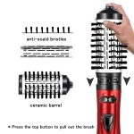 Hot Air Brush Styler 3 In 1 Rotating Electric Hair Straightener Curler Comb Roller One Step Electric Ion Blow Dryer Brush