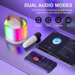 K52 wireless Bluetooth speaker portable multifunction with 2 microphone RGB music player karaoke machine for Kids Xmas gifts