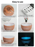 KINSCOTER Portable Mini Aroma Diffuser USB Air Humidifier Essential Oil Night Light Cold Mist Maker Sprayer for Home Gift