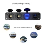 Kewig 108W 12V QC3.0 Cigarette Lighter Socket Splitter with Toggle Switch Dual 45W PD & 18W QC3.0 Car USB Charger Socket Panel