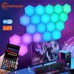 LED Hexagonal Quantum Lamp Smart Wall Panel Light RGBIC RGB Dream Color WIFI APP Voice Control Music Sync Work With Alexa Google