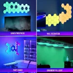 LED Hexagonal Quantum Lamp Smart Wall Panel Light RGBIC RGB Dream Color WIFI APP Voice Control Music Sync Work With Alexa Google