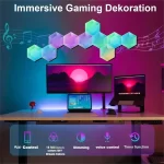 LED Hexagonal Quantum Lamp Smart Wall Panel Light RGBIC RGB Dream Color WIFI APP Voice Control Music Sync Work With Alexa Google