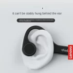 Lenovo X4 Bone Conduction Bluetooth Headphone Sports Earphone Waterproof Wireless Headset with Mic Ear Hook TWS Bass Hifi Stereo